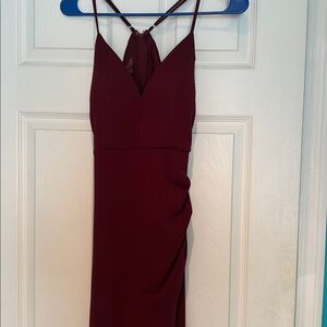 Windsor Emerald Sundae Strapless Burgundy Dress